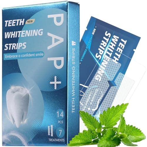 Teeth Whitening Strips (14 Strips) - 7 Treatments, Whitening Strips for Sensitive Teeth, Stain Removal & Long-Lasting Shine for Coffee/Wine Stains