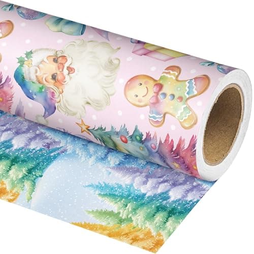 Altarho Reversible Christmas Wrapping Paper Roll - Total 28.5sq.ft