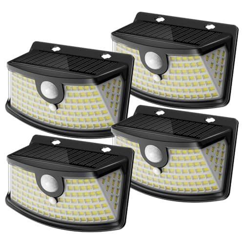 Aootek Solar Motion Sensor Lights Outdoor 120 LEDs, Brown, 6 Pack | Lights Reflector, 270° Wide Angle, IP65 Waterproof, Step Lights For Front Door, Yard, Garage, Deck