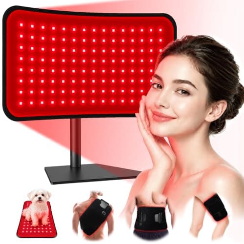 Red Light Therapy for Face Body, 2-in-1 Infrared Red Light Panel with Belt | 660nm & 850nm Infrared Therapy Lamp with 120 LEDs, 5 Brightness, 5 Timer, 3 Modes, Display Controller, Gifts for Women & Men