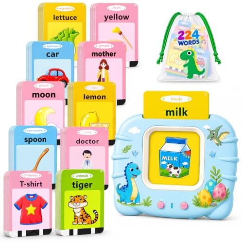 Dinosaur Talking Flash Cards Toddler Toys, 224 English Words