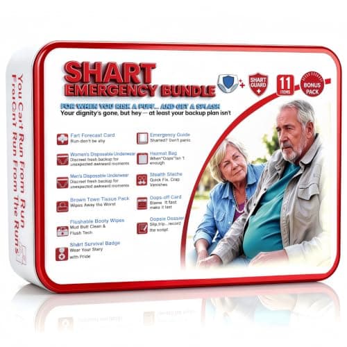 Funny Sharting Survival Kit – Poop Prank Gag Gift Set | For Adults