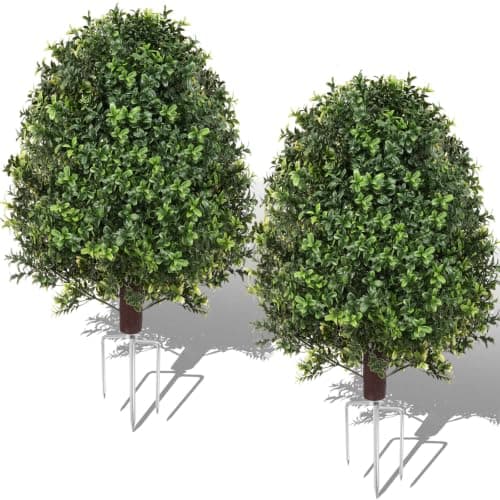 28.5inch Faux Boxwoods for Outdoor Planters, UV Resistant Boxwood Topiary | Faux outdoor plants uv resistant, outdoor plants artificial for porch, fake outdoor plant, artificial boxwood plants outdoor