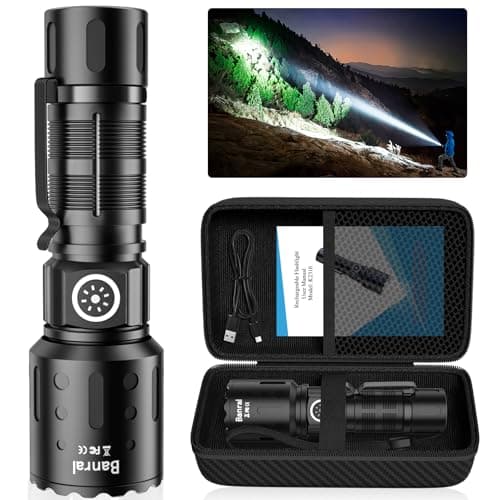 Rechargeable Flashlights High Lumens,Super Bright Small Powerful Flashlight | Pocket Tactical Flash Light with Memory Function, 12H Runtime, 6 Modes Zoomable, Waterproof for Home, Camping, Car, Emergency
