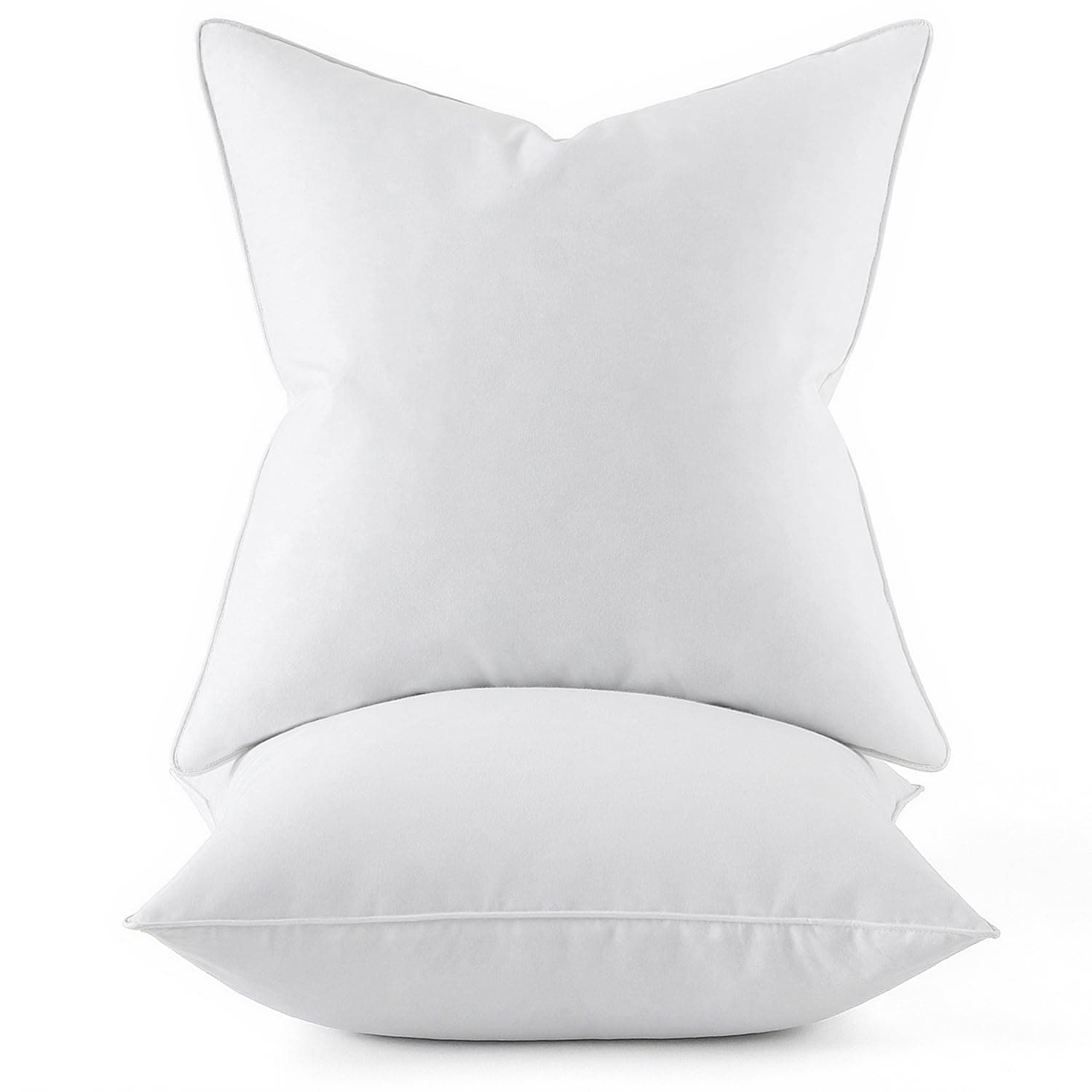 MIULEE 22x22 Feather Down Pillow Inserts Set of 2 Fluffy for Chop Look | Throw Pillows for Bed Couch Sofa, Fluffy Plump and No Smell Feather Down Fills with Down-Proof Soft Woven Fabric Cover