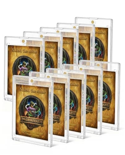 InnervateAxis 10ct Magnetic Card Holder, 35pt One Touch Card Holder, 2.87 * 4.33in U-V Protection Card Holder, for TCG Cards, Sports Cards