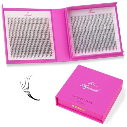 Narrow Premade Lash Fans 1020 Fans Eyelash Extensions 6D 0.07mm Thickness C Curl 8-15mm Mixed Length,Handmade Volume Lashes with Thin Narrow Base,Long Lasting Fluffy for Salon & Individual