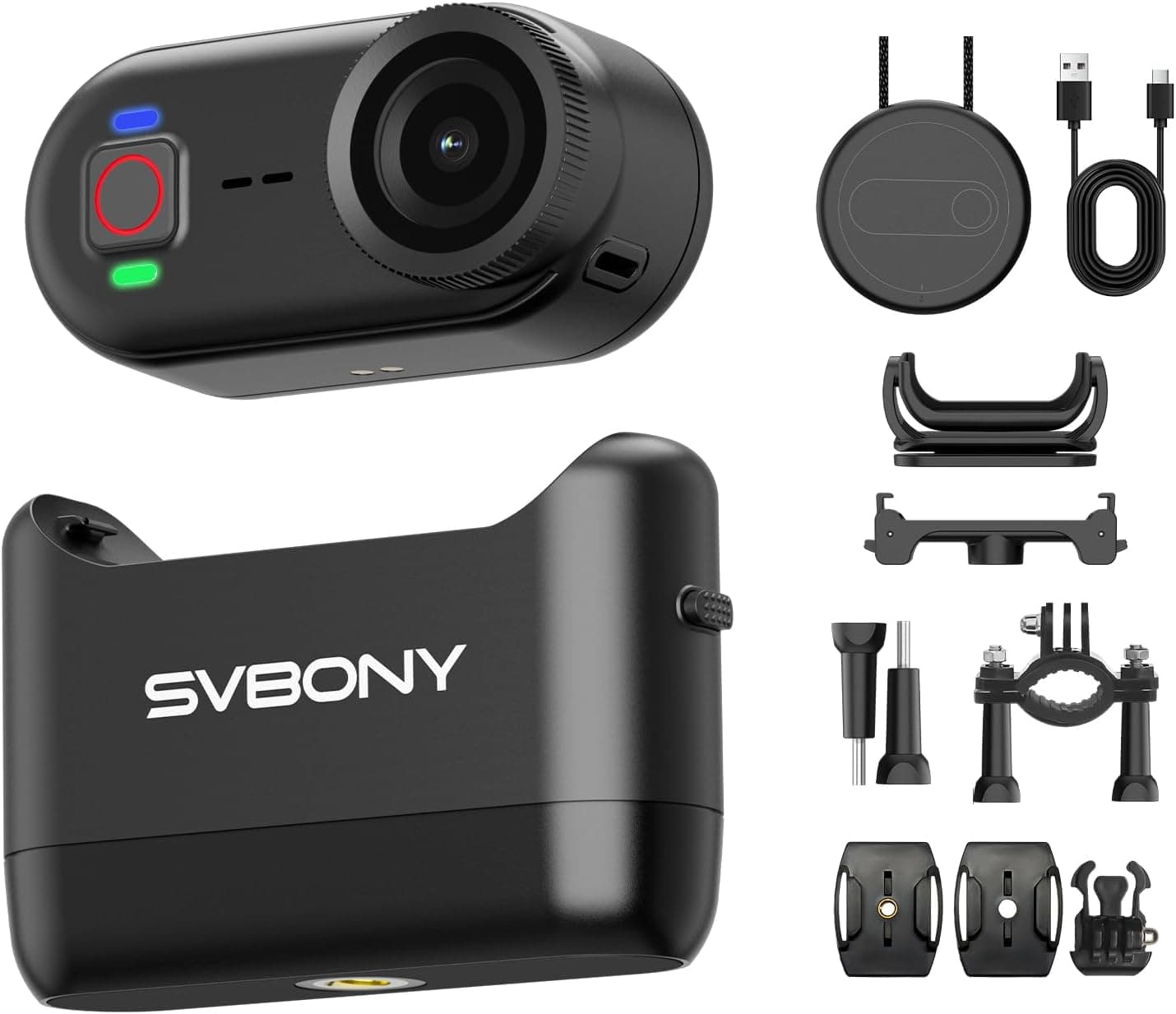 SVBONY SVGo M3 Mini Action Camera 4K Hands-Free POVs Wearable Camera(64GB) | 43g Lightweight, Magnetic Quick Release, 300 Min Battery, 6-Axis EIS, 33ft Waterproof for Family Vlogging & Pet POV