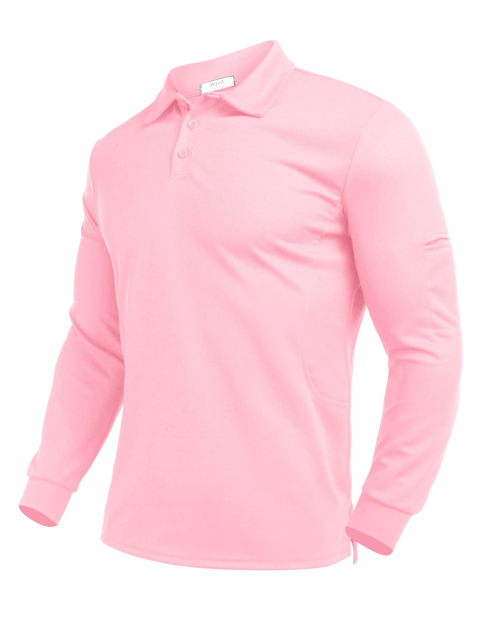 Deyeek Men's Long Sleeve Polo Shirts, Quick Dry Golf Polo for Men | UPF 50+ Sun Protection, Quick Dry & Moisture Wicking, Casual Collared Style, Lightweight Tactical Golf Shirt for Men