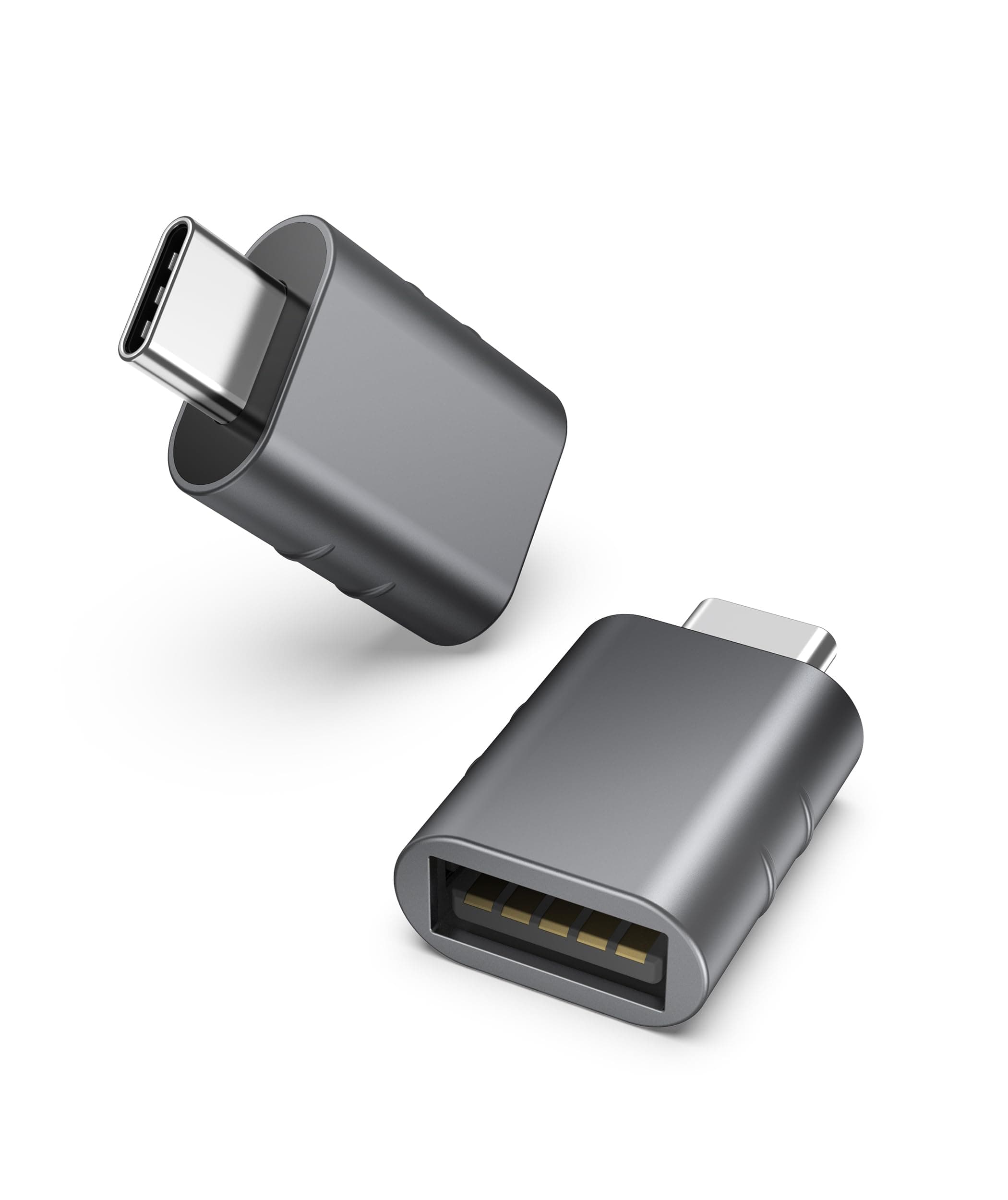 Syntech USB C to USB Adapter Pack of 2, USB 3.0 to Thunderbolt 5/4 Adapter | Compatible with MacBook Pro Air 2026, Surface, iPad, iPhone, Galaxy Notebook, XPS and More Type C Devices, Space Grey