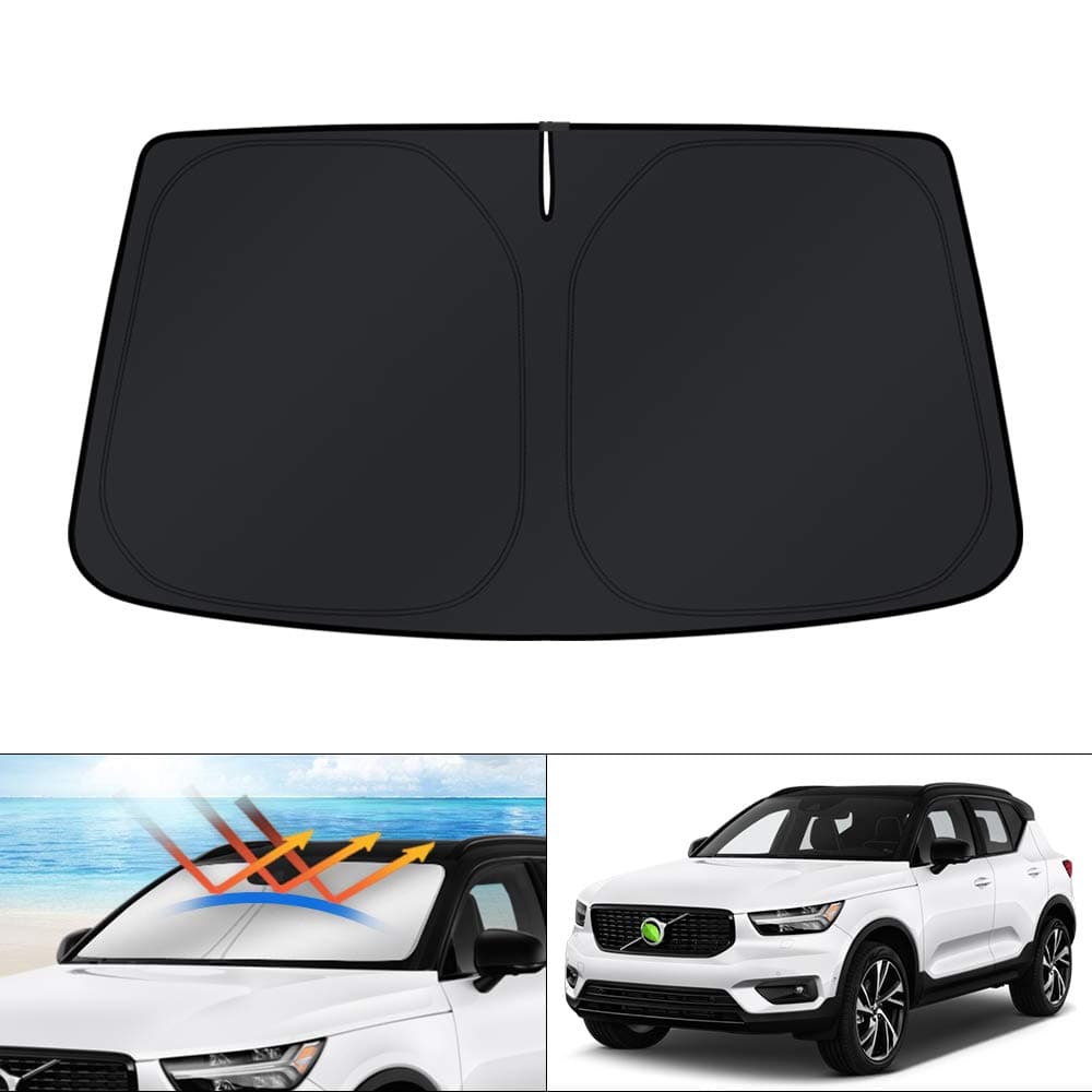 KUST Windshield Sun Shade for 2019-2025 2026 Volvo XC40 Accessories Sunshade Sun Visor Protector Foldable Blocks UV Rays Keep Your Car Cooler