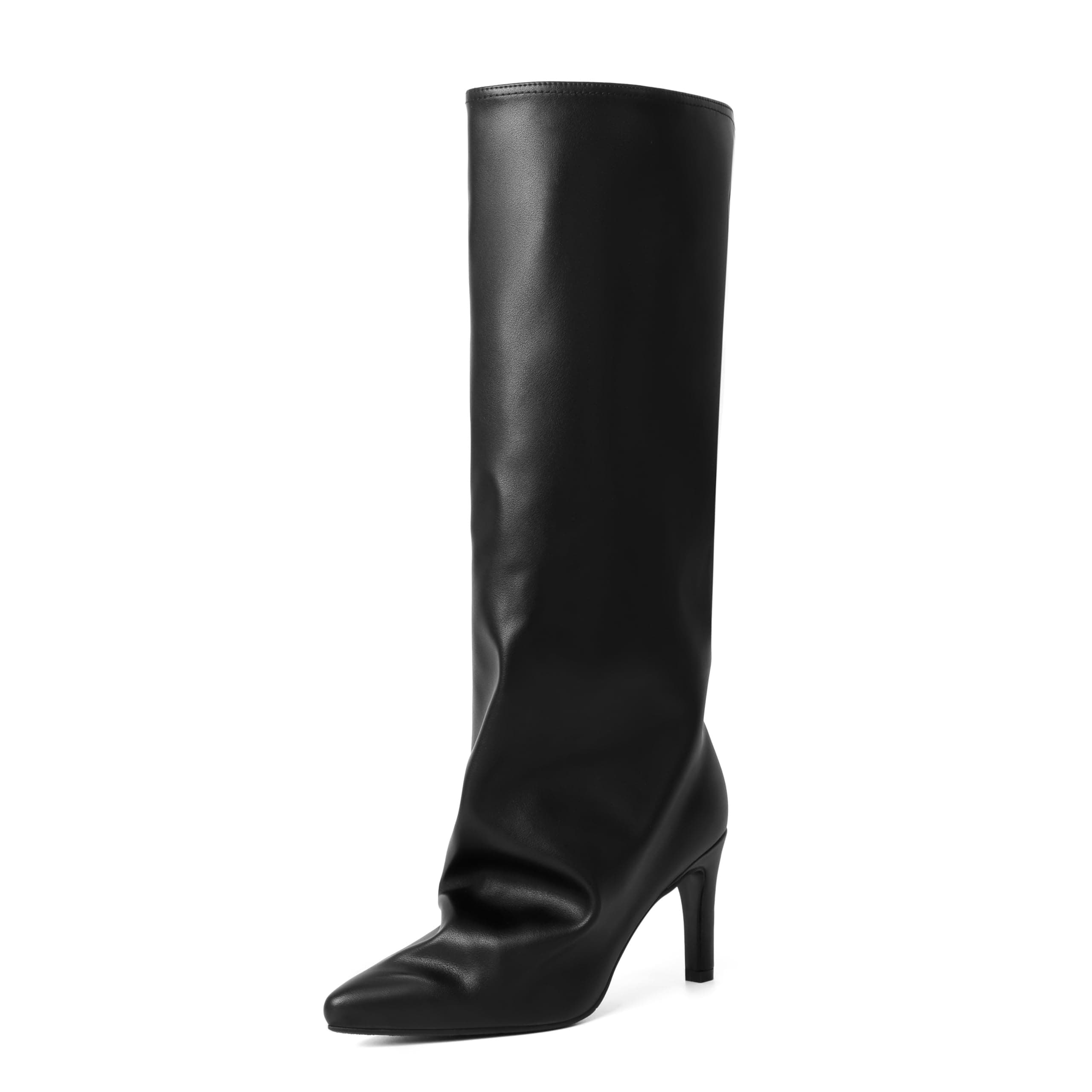 Reitoye Knee High Boots Women Pointed Toe Stiletto Tall Zipper Dress Boots | Sexy Going Out Boots,Side Zipper,Non-slip Sole,Evening Bridal Long Boots,Fall Spring Winter Fashion Dress Comfort Tall Boots