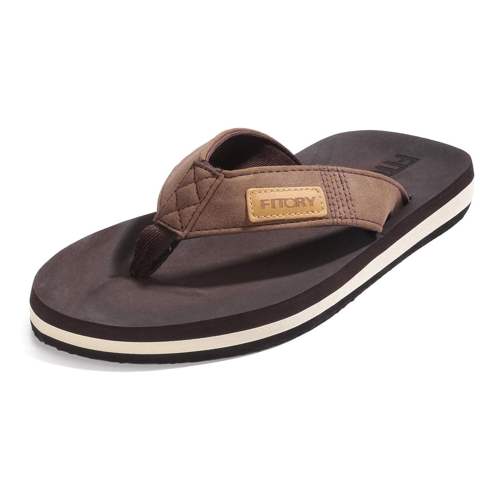 FITORY Men's Flip-Flops, Thongs Sandals Comfort Slippers for Beach | Slip On, Arch Support & Non-slip Rubber Sole, Cushioned & Durable, Summer Pool Walking, Indoor Outdoor