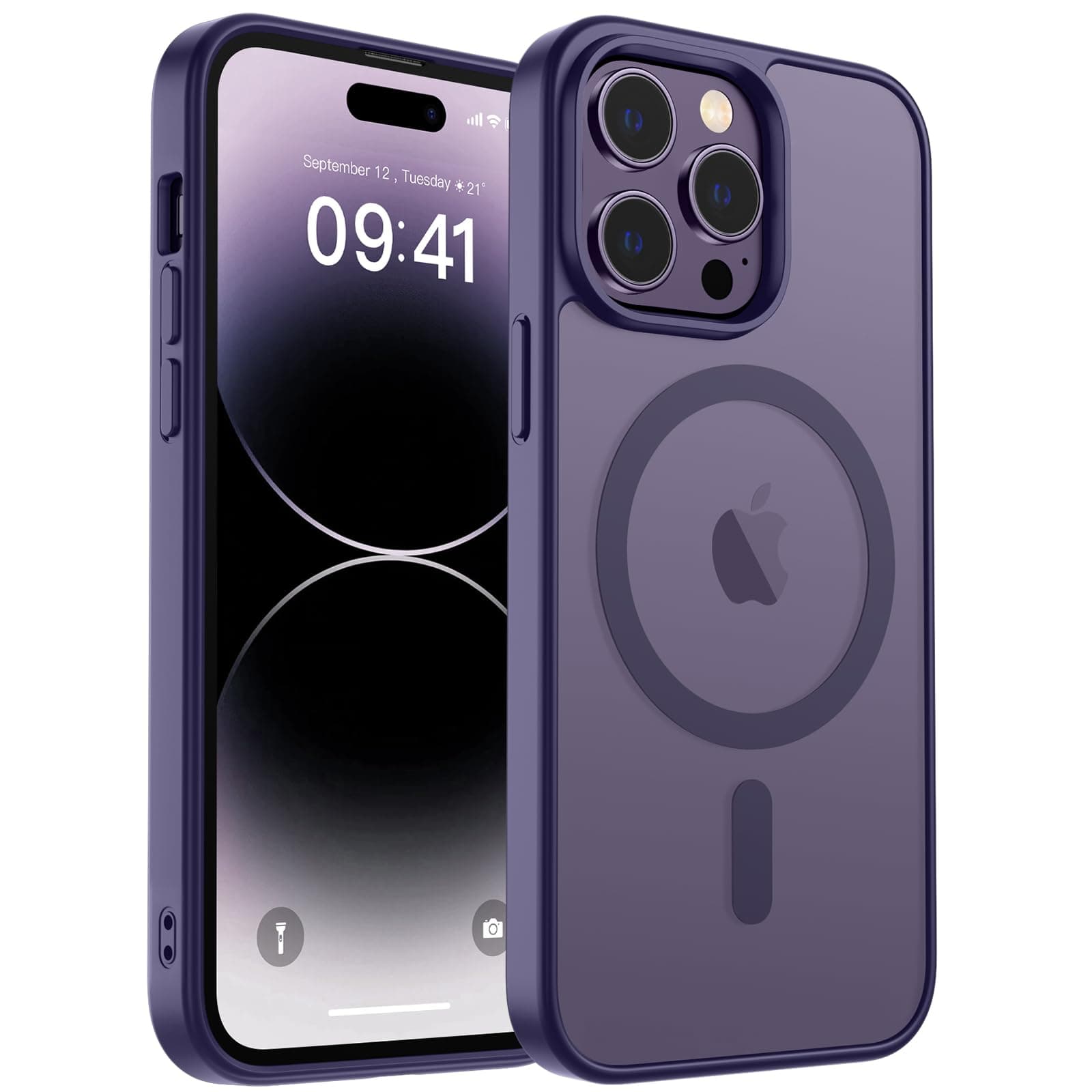 zapica Magnetic for iPhone 17 Pro Case, Midnight Black | Upgraded Camera Control Button, Full Camera Protection, with Screen Protector, Translucent Matte Shockproof Phone Cover