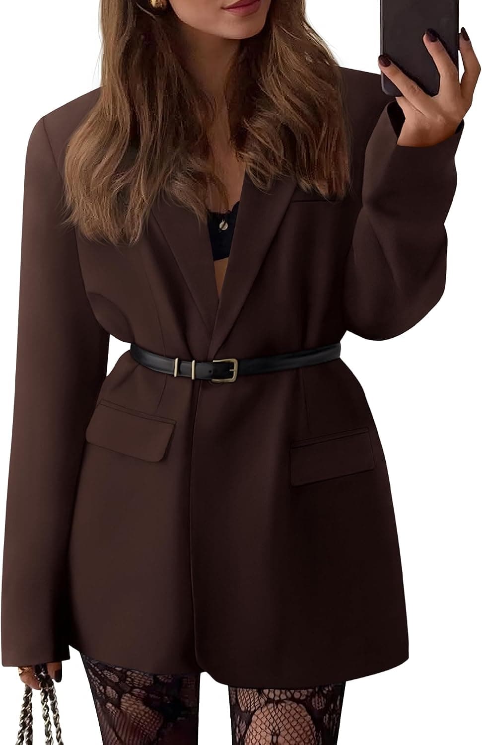BTFBM Oversized Blazers For Women Business Casual Office Work Suit Jackets | Button Down Blazer, Lapel, Open Front, Long Sleeve Coats, Pockets, Fall Winter Fashion Clothing, Wedding, Holiday Outfits