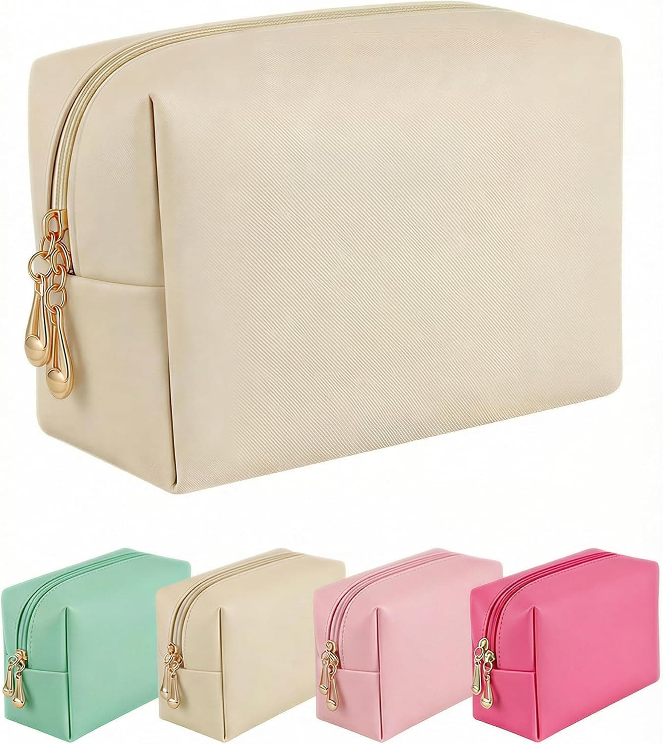 JKHFSAH Small Travel Makeup Bag, Waterproof Solid Color Cosmetic Bag, Compact Lightweight Toiletry Pouch for Women, Ideal Gift for Besties, Mother’s Day, Wedding Favors