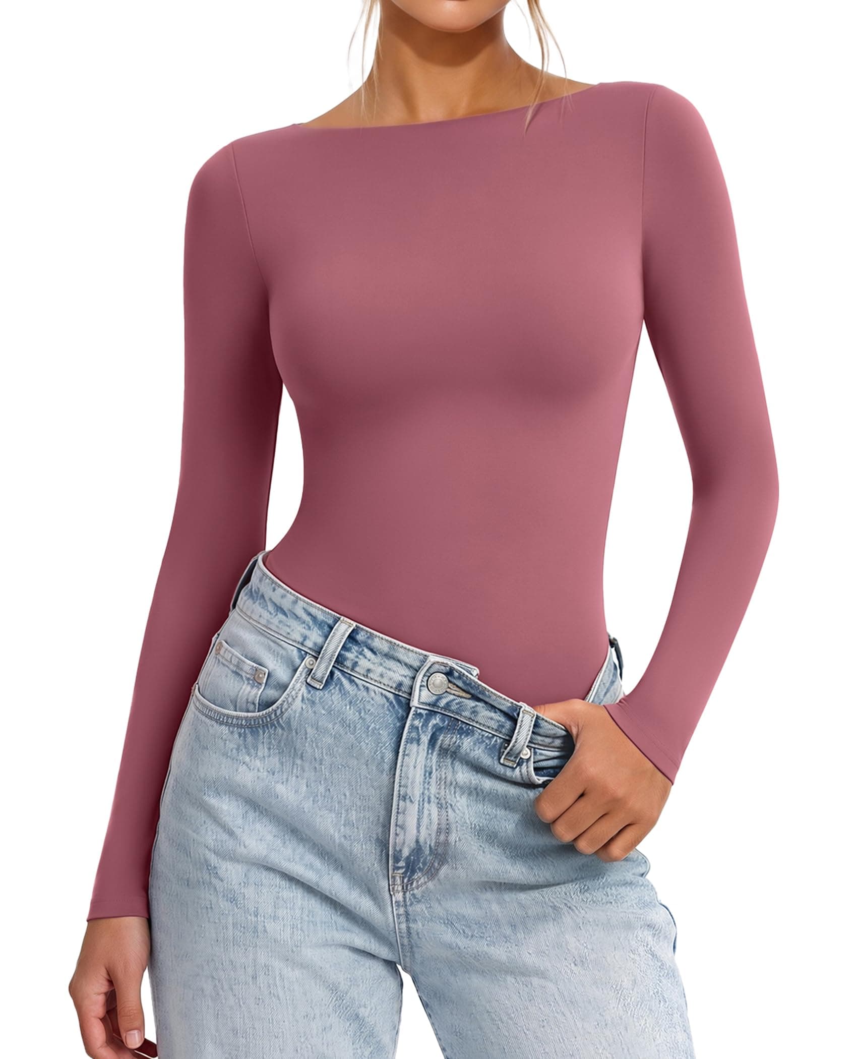 Avidlove Long Sleeve Body Suits Womens Boat Neck Bodysuits Going Out Tops | Double Lined Tops,Thong Bodysuit,Seamless Bodysuits,Buttery Soft,Slim Fitted,Non-Sheer,Fall Outfits,Cute Tops,Concert Outfits