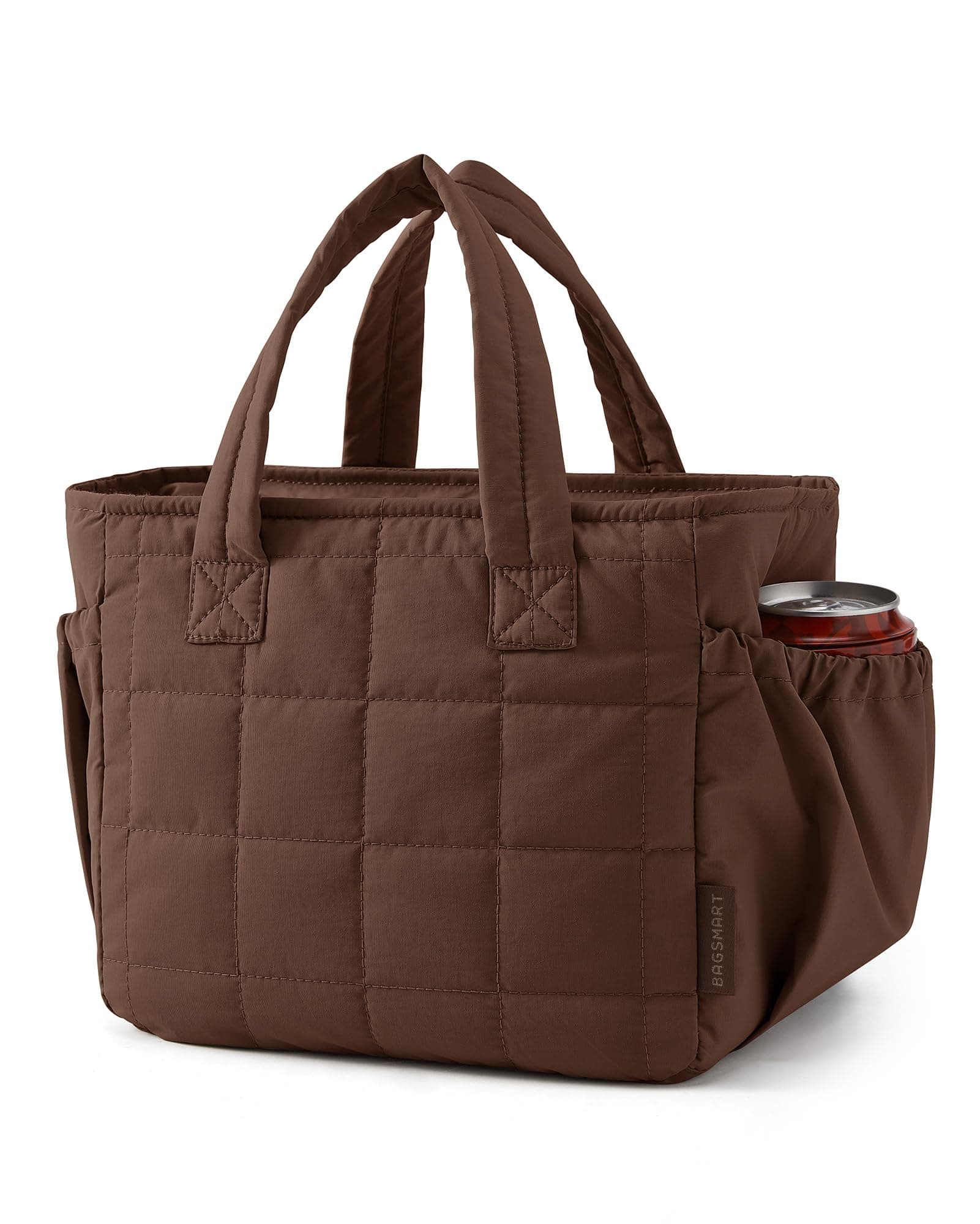 BAGSMART Lunch Bag Men's Small Cool Quilted Insulated Leakproof Lightweight | Leakproof Insulated Lightweight Lunch Bag With Cool Quilted Design, Durable & Reusable for Work Travel, Outdoor, Coffee Brown