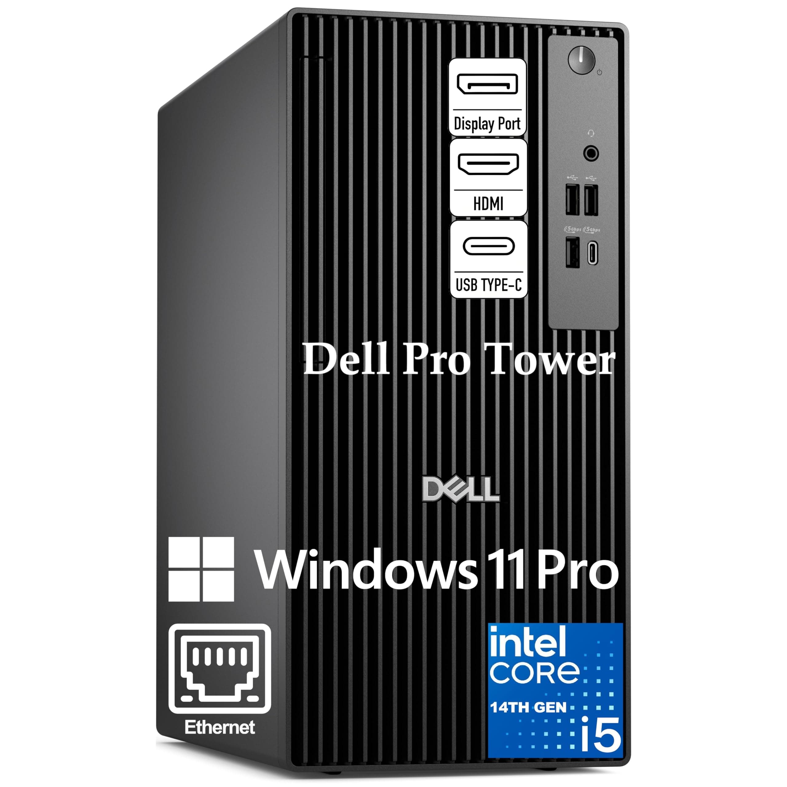 Dell Pro Tower Business Desktop, Intel Core i5-14500 vPro (14-Core/20T) | 16GB DDR5, 512GB SSD, Intel UHD 770, Windows 11 Pro - for Professional Workstation & Business Productivity