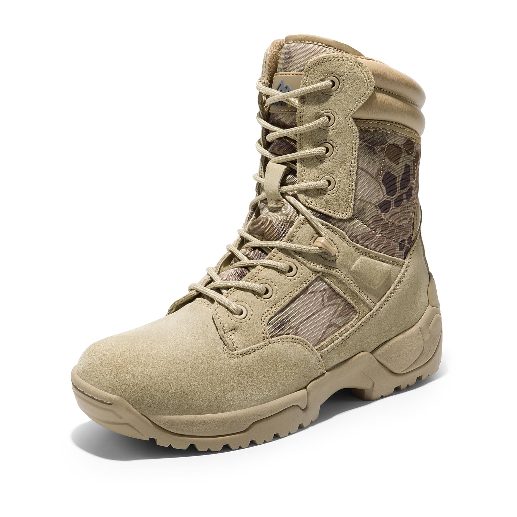 NORTIV 8 Men's Military Tactical Work Boots Hiking Side Zip | Leather Motorcycle Combat Boots for Outdoor Camping Yard Work Tactical Jobs and Daily Wear Response