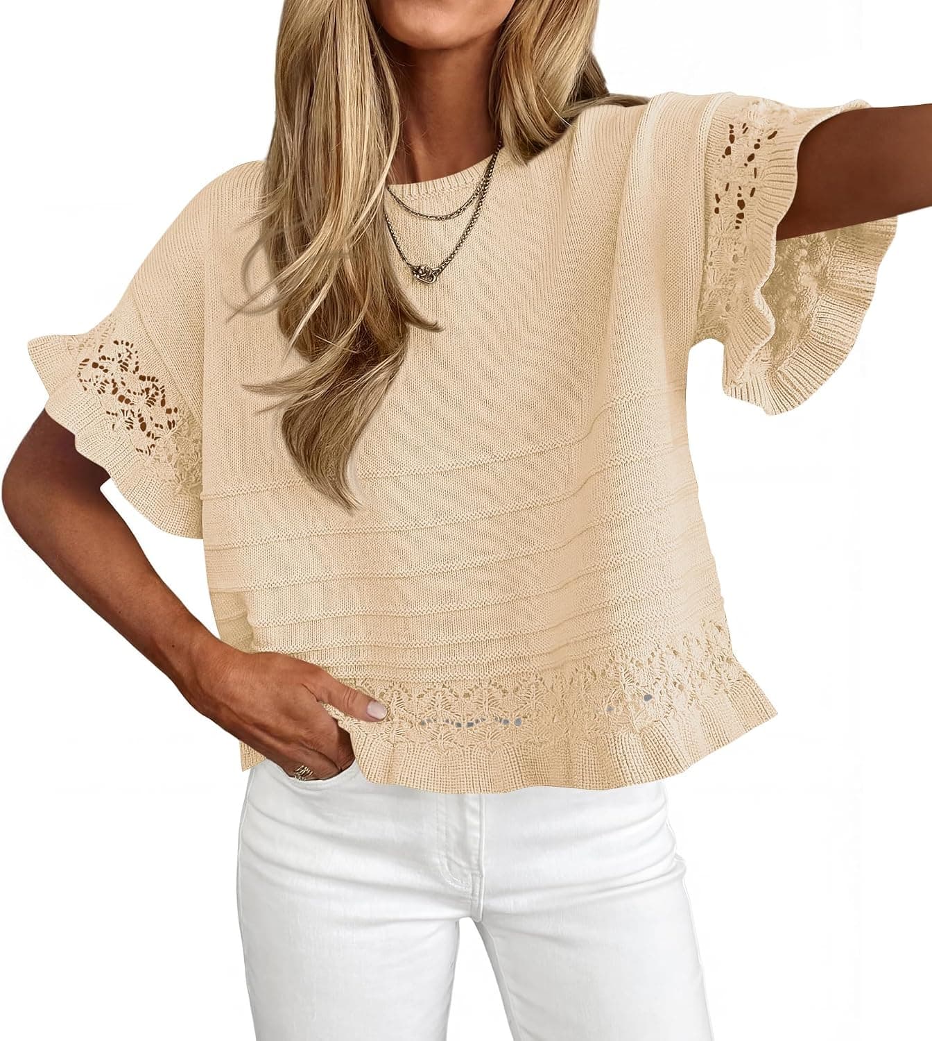KIRUNDO Short Sleeve Sweater K532