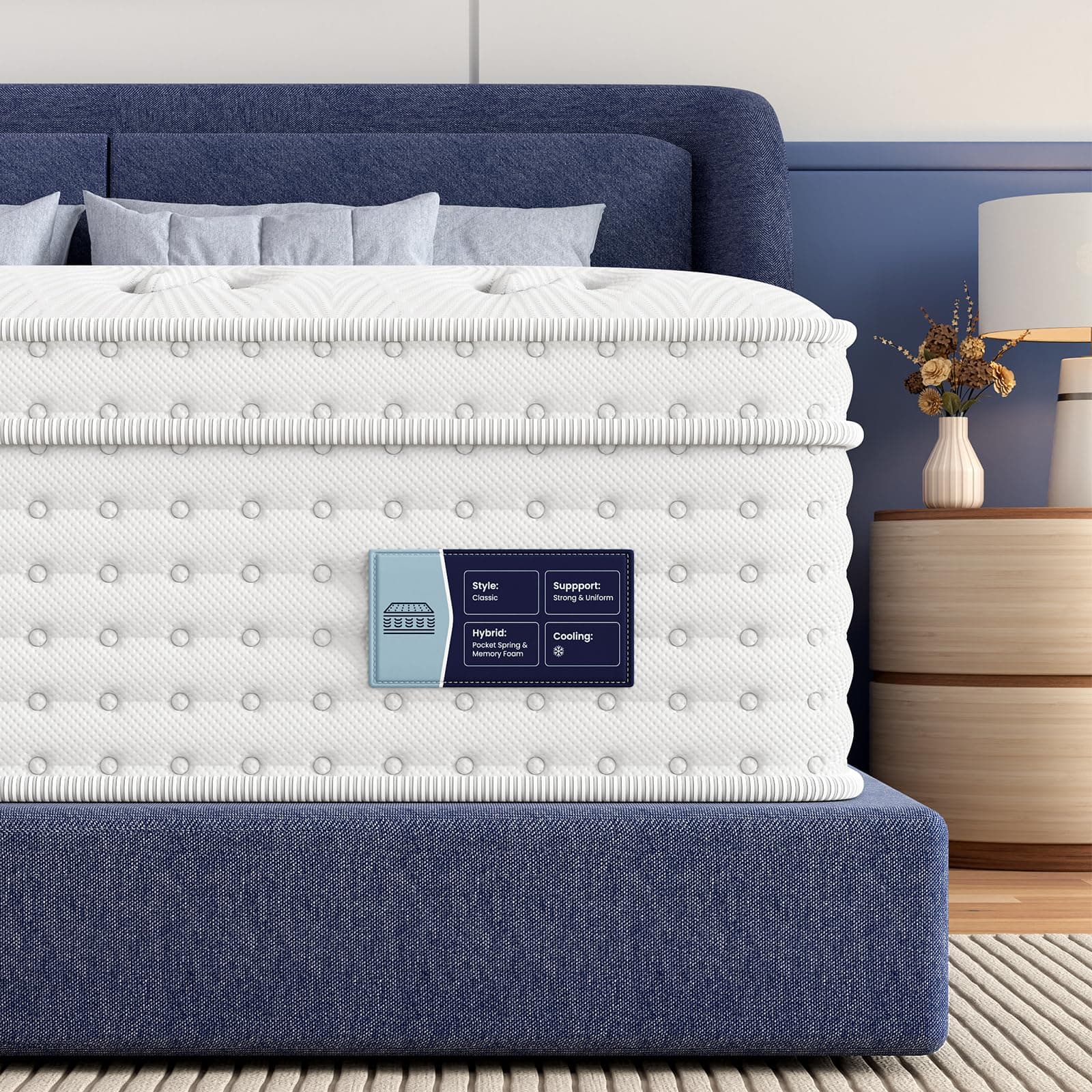 BedStory 14 Inch Extra Firm Queen Hybrid Mattress in a Box, 365-Night Trial | Supportive Pressure Relief, Premium Pocket Spring Mattress, Fiberglass-Free & Odor-Free, Restful Deep Sleep
