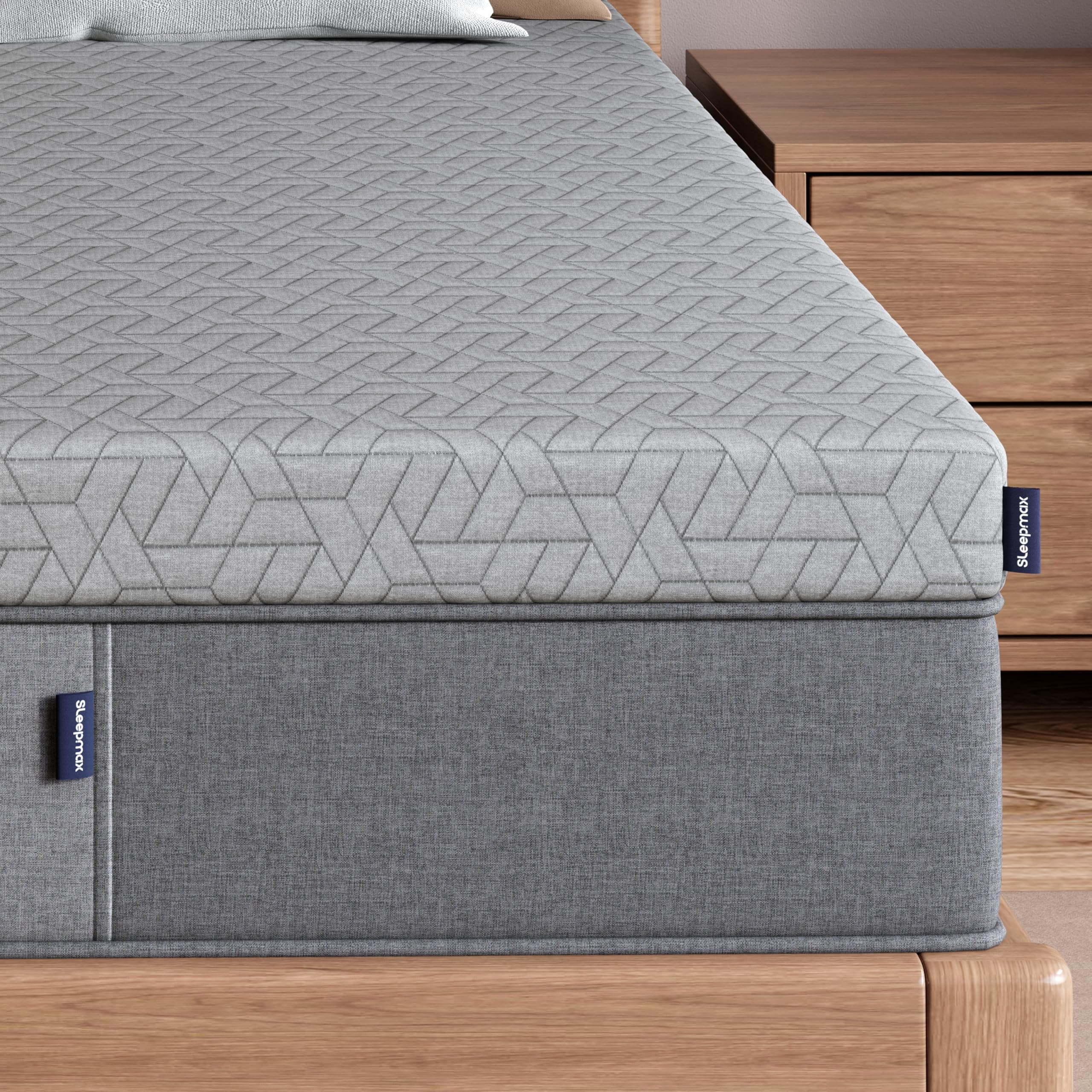 Sleepmax Extra Firm Memory Foam Mattress Topper 3 Inch King Size | High-Density Fusion Memory Foam Mattress Pad, Cooling Skin-Friendly Washable Cover Bed Topper, No Odor, CertiPUR-US Certified